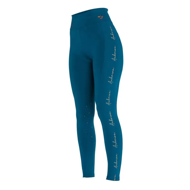 Aubrion Team Riding Tights - Teal -1